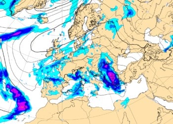 La zona di bassa pressione che interessa tutto il Mediterraneo centro occidentale