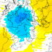 Mappa delle anomali termiche, con anomalie negative di temperatura che interesseranno la Toscana nei prossimi giorni.